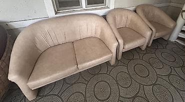 sultan divan: Bej rəngli oturma dəsti – 2 divan (3 məfər və 2 nəfər) + 2 kreslo - — 2