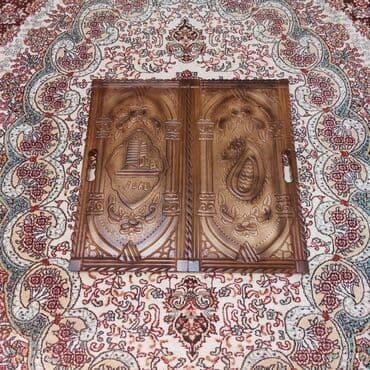 Çadırlar: Taxta oyma nərd/şahmat dəsti - Material: bərk ağac, əl işi oyma və — 2