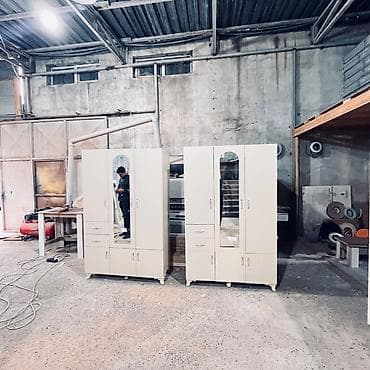 3 qapılı, Güzgülü, Ağ, Digər material, Açılan, Düz dolab