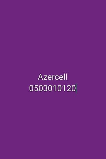 Azercell mobil nömrə: 0503010120 Xüsusiyyətlər: - Operator: Azercell