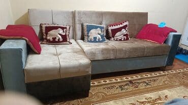 раскладной диван: Угловой диван, Новый, С подъемным механизмом, Ткань — 2