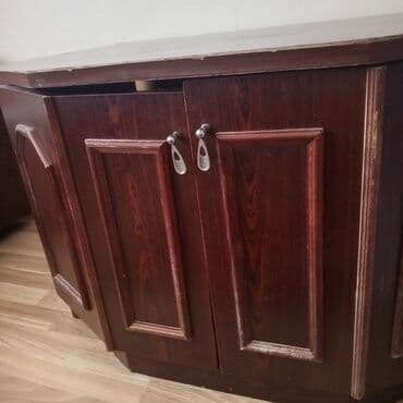 qapı ucuz: Tünd qəhvəyi rəngli, künc yerləşdirilməyə uyğun aşağı hündürlüklü şkaf — 3