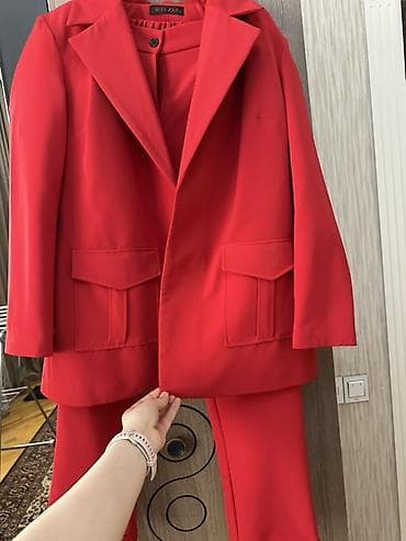 Qadın geyimləri: Qadın kostyumu – qırmızı rəngdə iki hissəli dəst - Brend: ElzaR — 2
