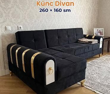 divan kafe: Künc Divan – 260 × 160 sm - Modellər: boz, açıq bej, qırmızı və digər — 7