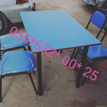 Masa və oturacaq dəstləri: Qonaq otağı üçün, Yeni, Açılmayan, Kvadrat masa — 20