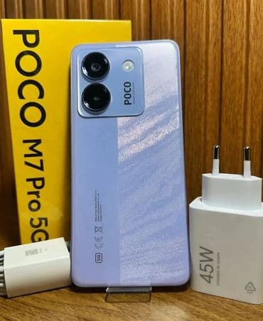 Xiaomi: Poco M7 Pro 5G, 256 GB, rəng - Bənövşəyi, Zəmanət, Kredit, Sensor