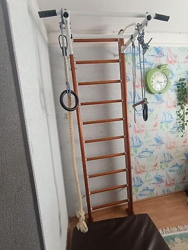 гимнастика: Uşaq otağı üçün evdə idman kompleksi – İsveç divarı və aksesuarlar — 6