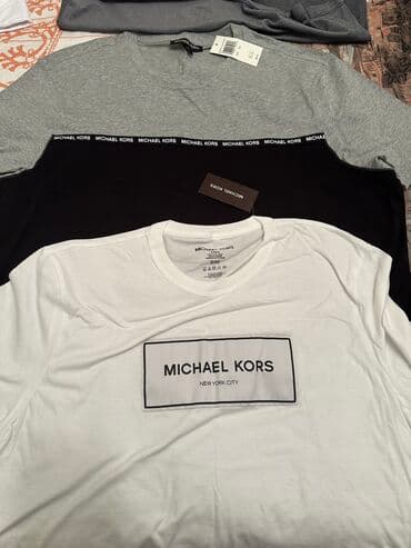 длинные мужские футболки: Мужская футболка, Michael Kors, 2XL, цвет - Белый — 1