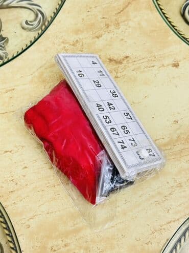 спорт товары: Loto oyunu dəsti Məzmun: - Qırmızı parça torba - Taxta loto fişləri — 1