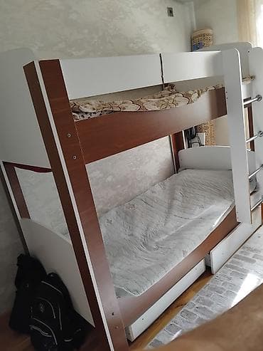 tekli carpayi: İki mərtəbəli uşaq/yataq otağı çarpayısı - Material: MDF/LDSP — 3
