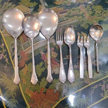 çəngəl qaşıq dəstləri: Qədimi melxyor aş salat qaşıq çəngəl ideal veziyetedir ətraflı — 1