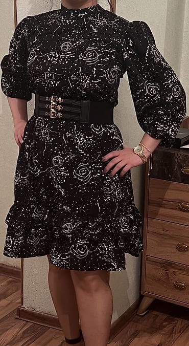 star silim: Qara rəngli, ağ naxışlı - Rəng: qara üzərində ağ abstrakt/çiçəkvari — 3