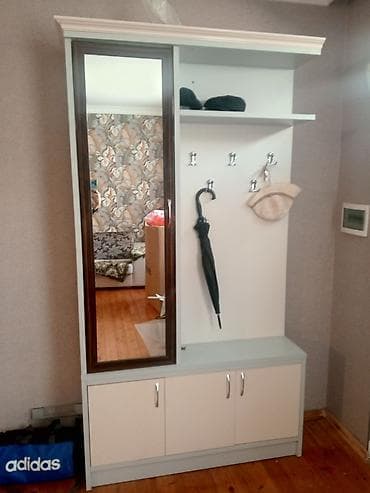 3 qapılı, Güzgülü, Boz, Digər material, Açılan, Düz dolab