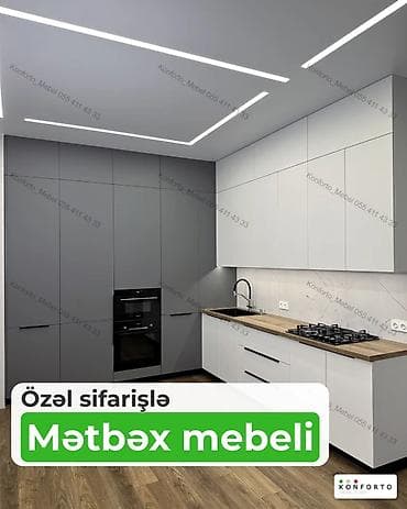 tavalar: Özəl sifarişlə hazırlanmış müasir mətbəx mebeli - Dizayn: Minimalist — 1
