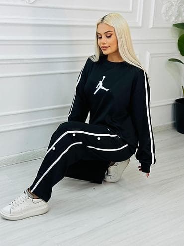 baqi salvar: Qadınlar üçün idman dəsti - Rəng: qara, ağ detallarla - 2 parça — 2