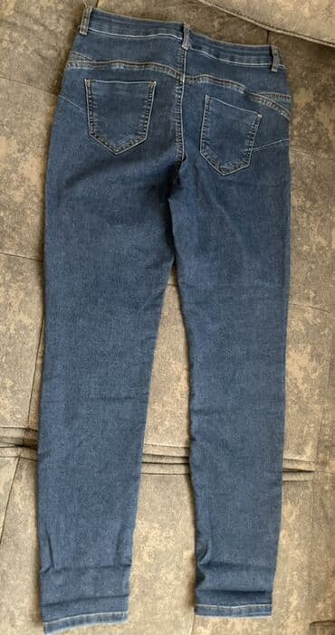 Alt paltarı: Qadın/Unisex cins şalvar dəsti 1) Açıq mavi mom fit cins - Yüksək — 7