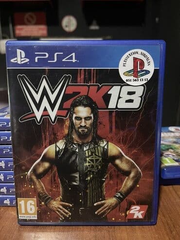 PlayStation 4 üçün WWE 2K18 oyun diski. Bu, güləş simulyasiya oyunudur