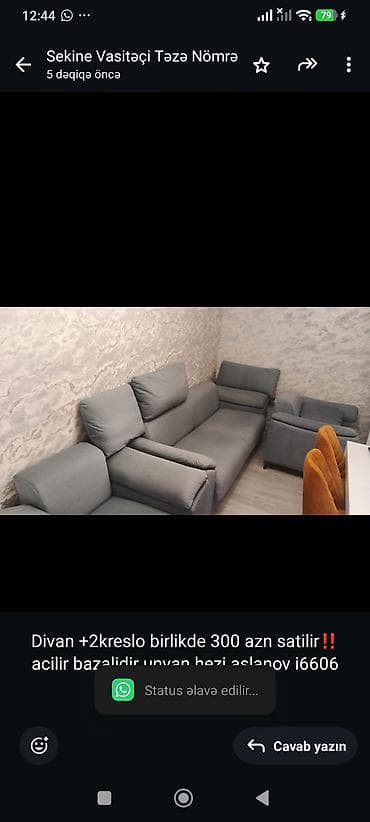 divan desti: Divan +2kreslo birlikde 300 azn satilir‼️acilir bazalidir unvan hezi — 1