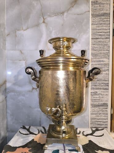 купить бу самовар на дровах: Старинный самовар, 1888 год, Медь, Состояние: Отличное — 1