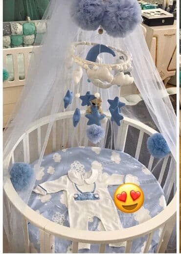 oglan ucun hediyeler: Oğlan və qız üçün, İşlənmiş, Beşik, Matras ilə, Yellənmə mexanizm ilə — 1