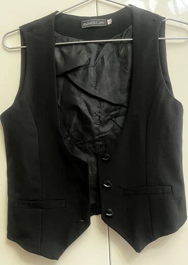 aşbaz geyim: Qara qısa klassik jilet — 3