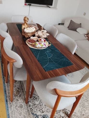 stul örtükləri: Mətbəx üçün, Yeni, Açılan, Dördbucaq masa, 6 stul — 2