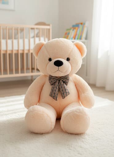 Böyük yumşaq ayi - yeni̇ məhsul. Boyu 80 sm. (ayaq üstə) rəng açıq