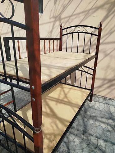 demir nerdivan: Oğlan və qız üçün, Çarpayı, Matras ilə, Siyirməsiz, Dəmir — 6