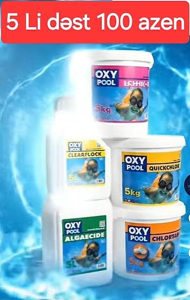 OXY POOL hovuz kimyəvi vasitələri – 5-li dəst (şəkildəki məhsullar) — 1