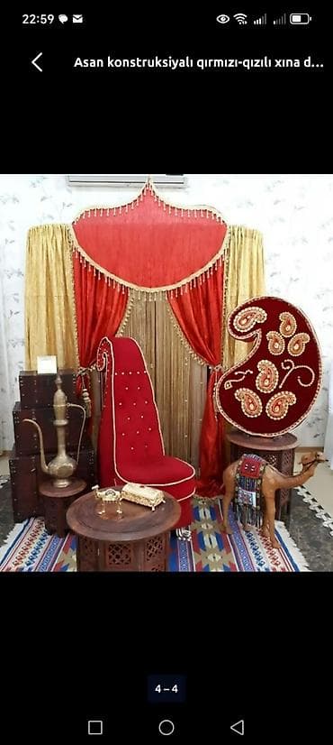 a frame ev tikintisi: Qırmızı-qızılı xına/nışan dekor dəsti – icarə - Asan quraşdırılan — 2
