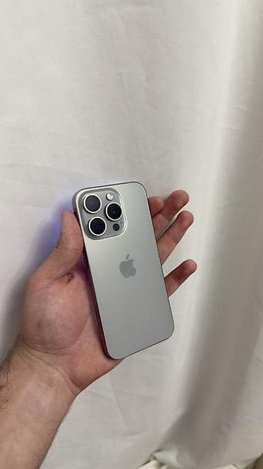 iphine xs: IPhone 15 Pro, 128 GB, Gümüşü, Zəmanət, Simsiz şarj, Face ID — 1
