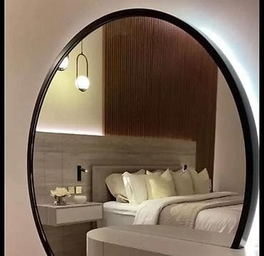 ev saati: Güzgü Divar üçün, Oval, Dekorativ, Arxa işıqlı — 4