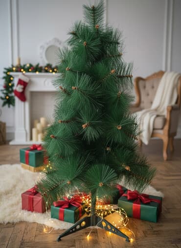 зеркало аз: Yeni il yolkası,elastik metal budaqlar - Rəngi tünd-yaşıl - — 1