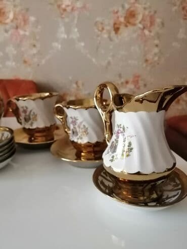 set qablari: Çay dəsti, rəng - Ağ, Keramika, 5 nəfərlik — 4