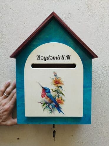 plasmas qutu: 🌿 Taxtadan hazırlanmış əl işi poçt qutusu 🌿 Həm dekorativ, həm də — 2