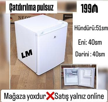 Mini soyuducu – kompakt ölçülər və sadə idarəetmə. Ölçülər: -