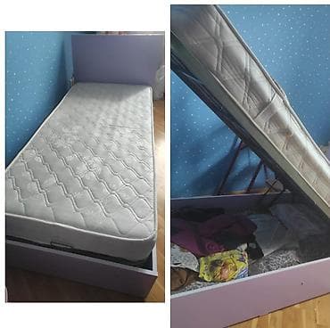 Təknəfərlik çarpayı, Bazalı, Matras ilə, Siyirməsiz