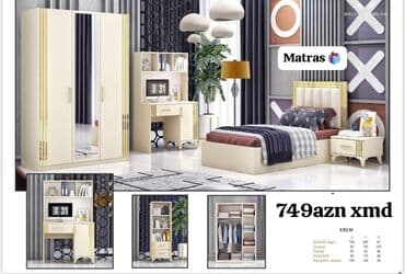 genc qiz otagi: Oğlan və qız üçün, Təknəfərlik çarpayı, Yazı masası — 1