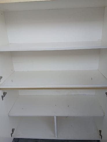 Ağ rəngli çoxgözlü dolab - Material: laminat/MDFlam ağ örtük, metal — 2