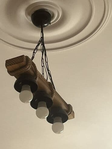 Çılçıraq, 4 lampa, Taxta