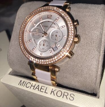 Eynəklər: İşlənmiş, Qol saatı, Michael Kors, rəng - Ağ — 7
