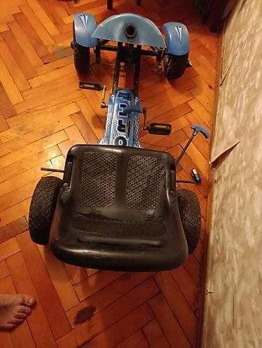 Велосипеды: Uşaq pedallı kart (go-kart) - Rəng: mavi, dekorativ “KART / SPEED” — 2