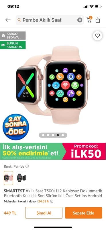 darsonval trendyol: Yeni, Smart saat, Sensor ekran, rəng - Çəhrayı — 2