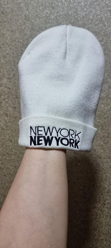 Toxunma, trikotaj papaq, Terranova, İşlənmiş, rəng - Ağ, One size