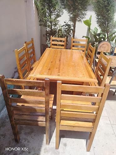 metbex dolablari: Masa desti satilir 8 eded oturacaq. masa uzun 1 50 sm en 1 metr 220 — 1
