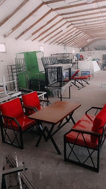 ofis ucun kreslo ucuz: Metall karkaslı stol və kreslo dəsti - Tərkib: 1 ədəd düzbucaqlı — 2