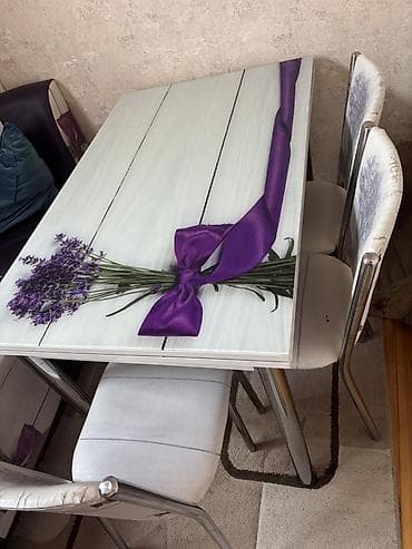 stul: Mətbəx üçün, Açılmayan, Dördbucaq masa, 4 stul — 5