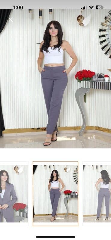 üçlü qadın kostyumları: Boz rəngdə qadın kostyumu, rəsmi görüşlərdə və ya ziyafətlərdə — 4