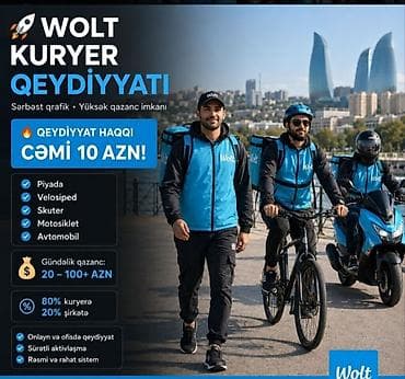 ingilis az tercume: Sürücü-kuryer tələb olunur, Şəxsi nəqliyyat vasitəsi ilə, Gündəlik ödəniş — 1