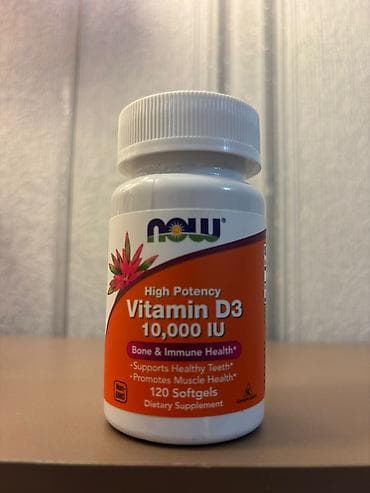 Satılır NOW Foods Vitamin D3 10.000 IU (120 kapsul). ABŞ istehsalı
